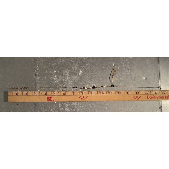 Gold Tone Thin Chain Necklace Small Black and‎ White Monet NWT - Picture 7 of 9